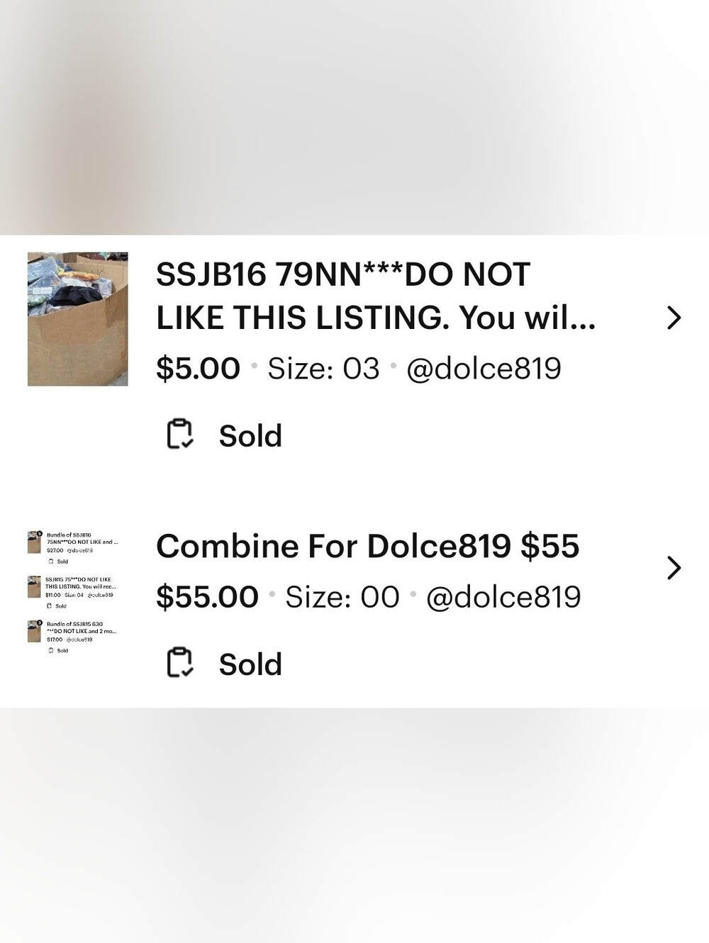 Combine Dolce819 $60